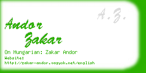andor zakar business card